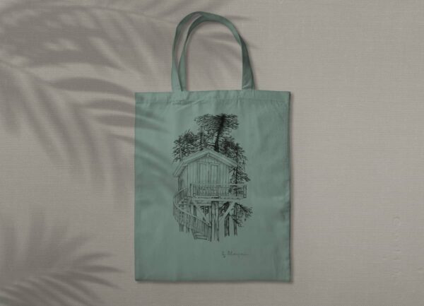 dibujos para tote bag casa del arbol verde