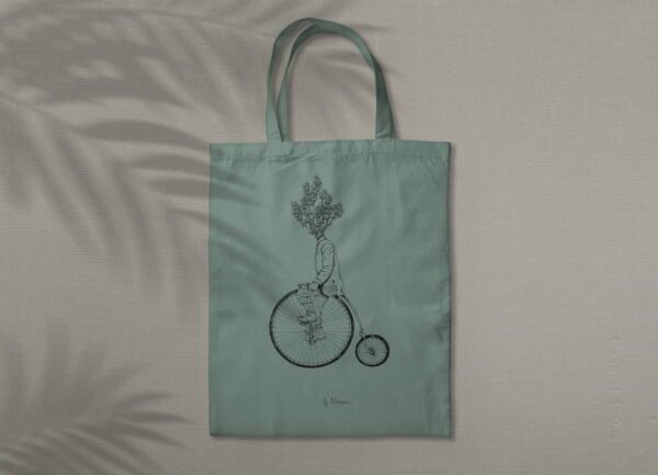 tote bag personalizada fantasia bicicleta verde